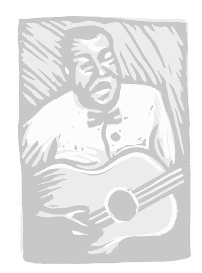 Bluesman Woodcut